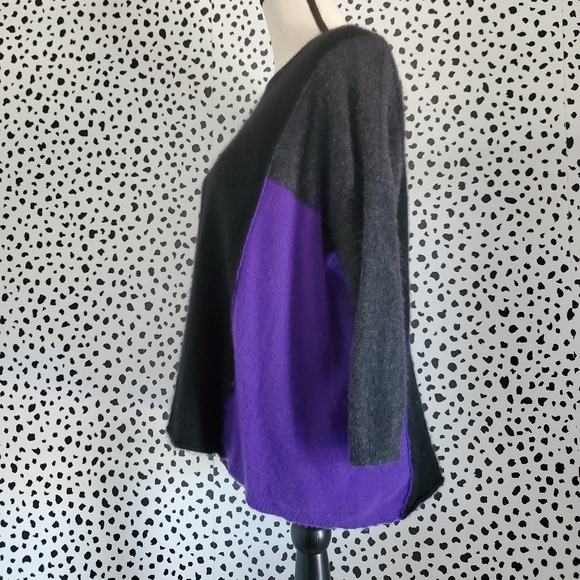 100% cashmere colorblock sweater - Picture 3 of 4